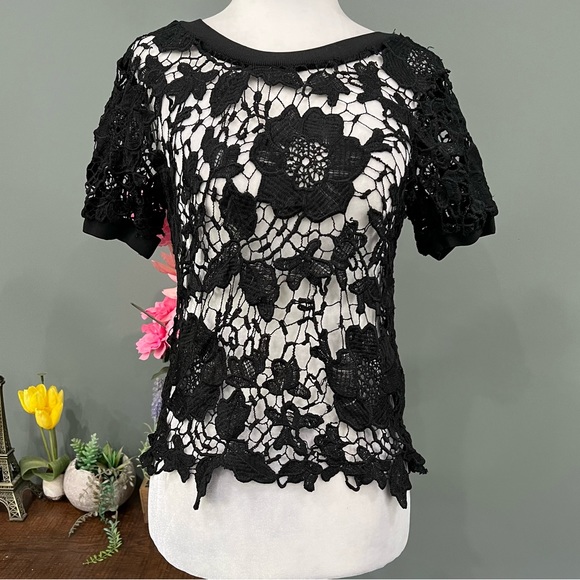 Say What? Lace See Through T-Shirt - Picture 2 of 13